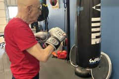 Fighter on heavy bag